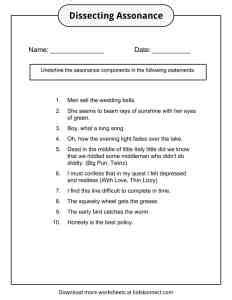 Assonance Examples, Definition and Worksheets | KidsKonnect