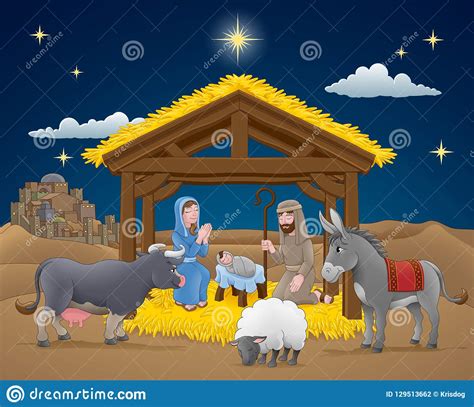 Nativity Scene Cartoon