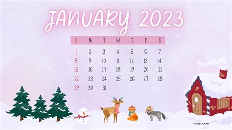 January Calendar 2023 Desktop Wallpapers Free Download