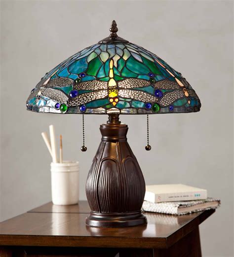 Allendale Dragonfly Tiffany Stained Glass Table Lamp | Wind and Weather