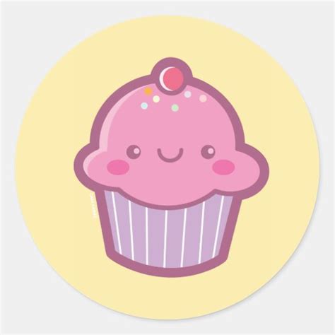 Kawaii Cupcake Stickers | Zazzle.com