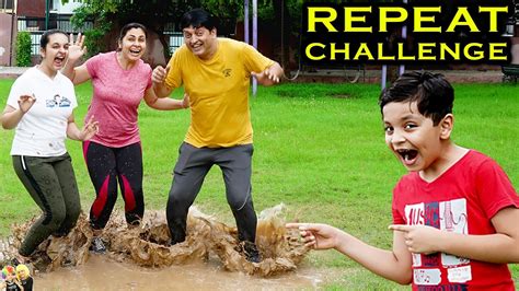 REPEAT CHALLENGE | Comedy Family Challenge | Funny Pranks | Aayu and ...