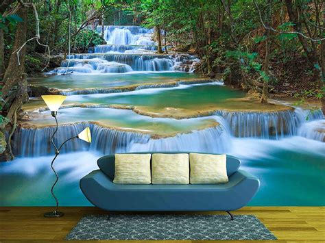 wall26 - Deep Forest Waterfall in Kanchanaburi, Thailand - Removable ...