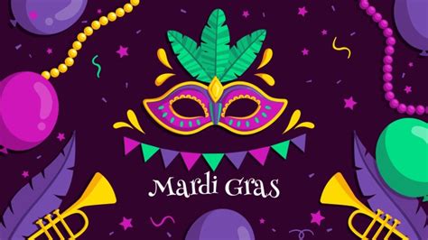 Customize and download this Flat Colorful Mardi Gras Mask Desktop ...