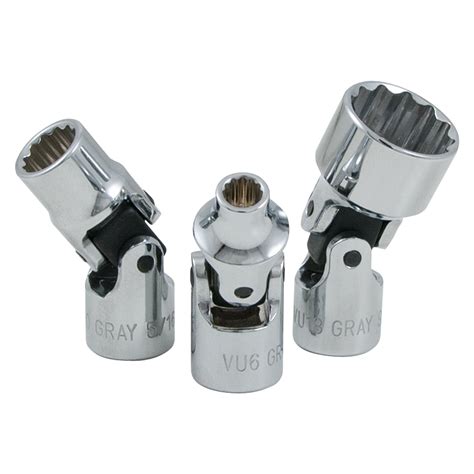 1/4" Dr. 10 Piece 12 Point Standard SAE Universal Joint Socket Set ...