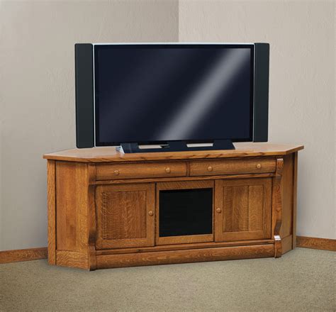 Old Classic Sleigh Corner TV Stand | Amish Solid Wood TV Stands ...