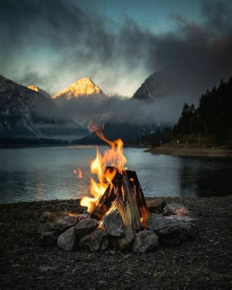 Late evening campfires by the lake tag your campfire buddy now ...