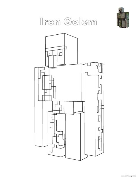 Iron Golem Minecraft Coloring page Printable