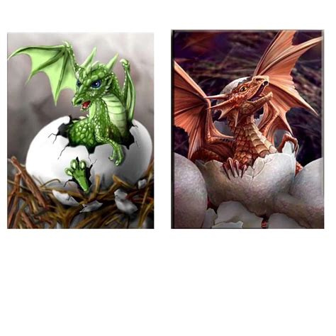 Diamond Painting Dragon Fantasy Diamond Embroidery Baby Dragon Eggs ...