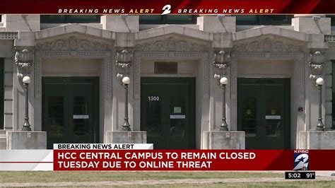 HCC Central Campus to remain closed Tuesday due to online threat - YouTube