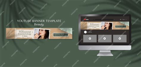 Premium PSD | Beauty class youtube banner template