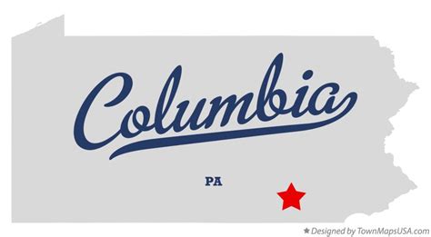 Map of Columbia, Lancaster County, PA, Pennsylvania