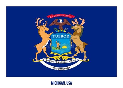 Michigan Flag Vector Illustration on White Background. USA State Flag ...