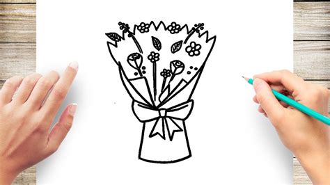 Easy Simple Flower Bouquet Drawing - diariosdeumapostcrosser