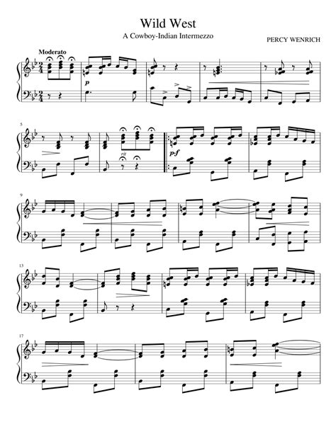 Wild West (1908) Sheet music for Piano | Download free in PDF or MIDI ...