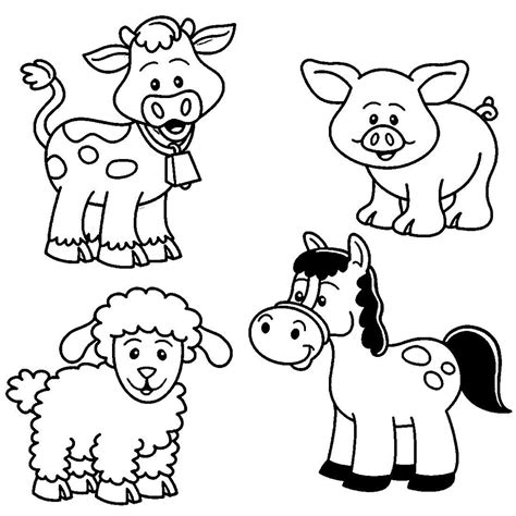 Farm Animals Clipart Black And White Free