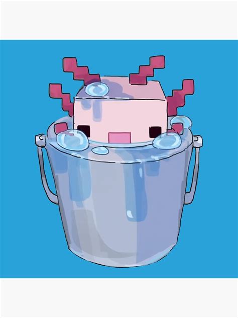 "Cute Axolotl Bucket - Minecraft Concept Art" Canvas Print by -Panda ...