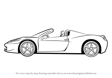 Learn How to Draw a Ferrari (Sports Cars) Step by Step : Drawing Tutorials