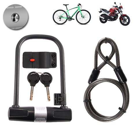 Bike U-Lock with Heavy Duty Combination Bicycle Lock Mounting Bracket ...