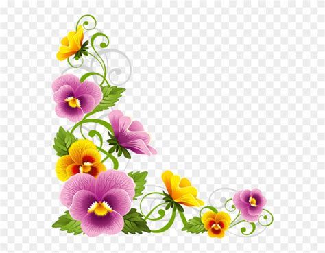 Download Flower Corner Border Png Clipart Borders And - Flower Borders ...