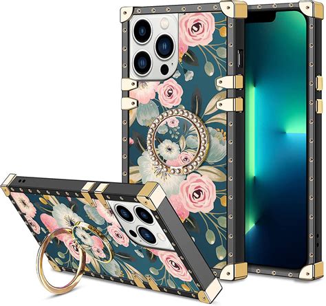 iPhone 13 Pro Max Womens Heavy Duty Flower Case with Kickstand