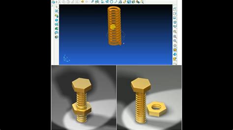 How to draw NUT and BOLT in 3D drawing PowerShape internal and external ...