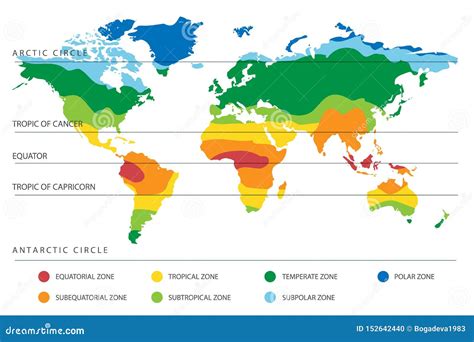 Mapa Do Clima Do Mundo Com Zonas De Temperatura Ilustração do Vetor ...