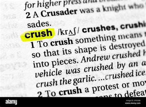 Highlighted word crush concept and meaning Stock Photo - Alamy