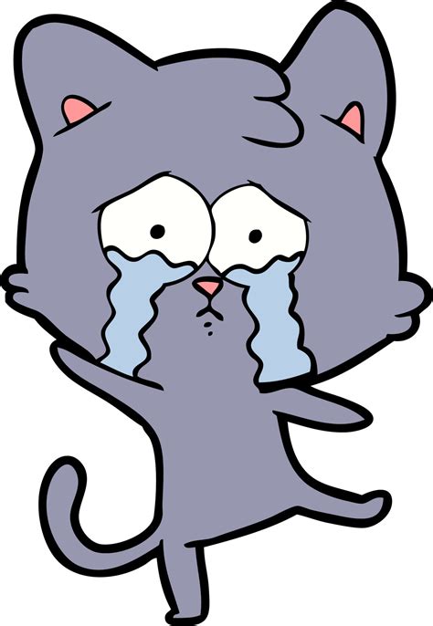 gato llorando de dibujos animados 12413360 Vector en Vecteezy