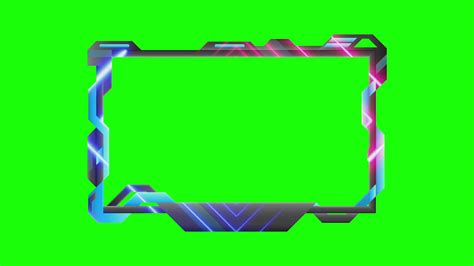 Twitch Overlay Stream Frame Green Screen With Neon 7836617 Stock Video ...