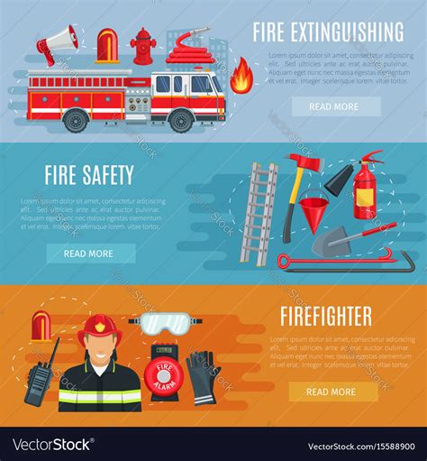 Firefighting or fire safety banners Royalty Free Vector