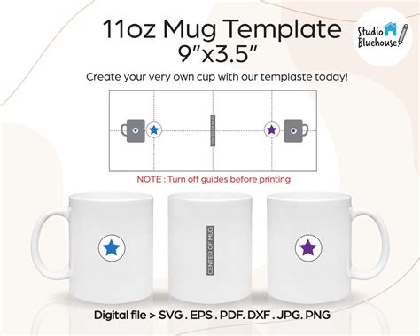 11oz Mug Template 11 Oz Mug Sublimation Template Full Wrap - Etsy