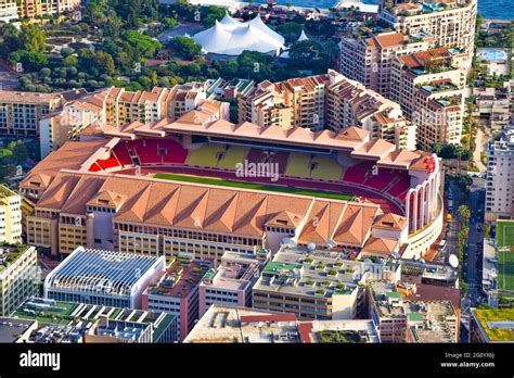 Stade Louis II AS Monaco FC stadium aerial view, Fontvieille, Monaco ...