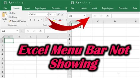 Excel Menu Bar Not Showing - YouTube