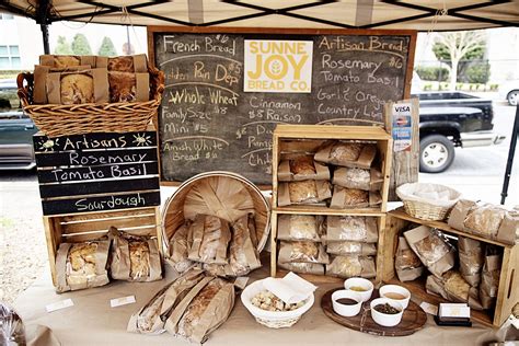 Farmer's Market Sunne Joy Bread Co. Bakery Display in downtown ...