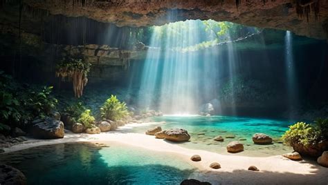 Premium AI Image | Cenote Cave Mexico