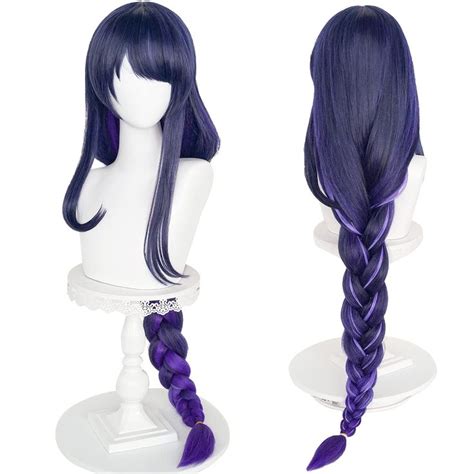 SL Purple Braided Wig for Raiden Shogun Cosplay Wig Anime Ponytail ...