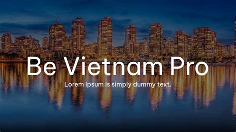 Be Vietnam Pro Font Family : Download Free for Desktop & Webfont