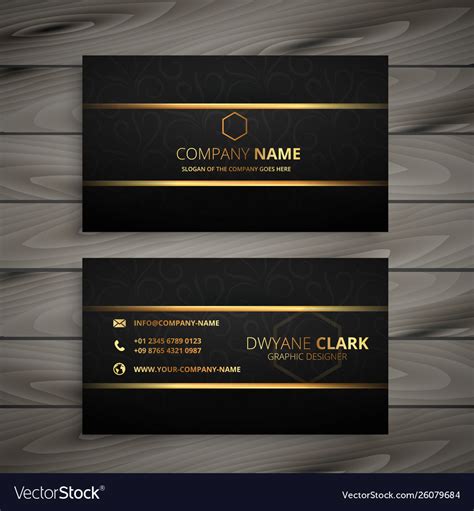 Black and gold premium business card design Vector Image