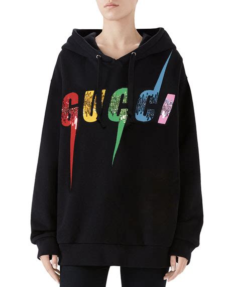 Gucci Logo Blade Graphic Hoodie | Neiman Marcus