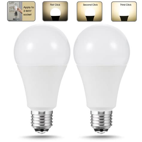 3 Way LED Light Bulb, 50/100/150W Equivalent, Warm White 3000K, E26 ...