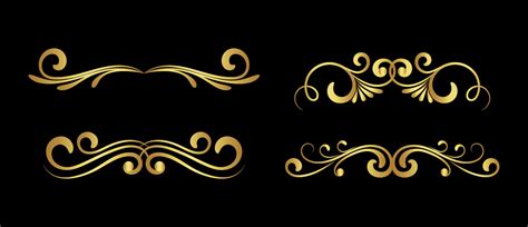 set of gold dividers 7738568 Vector Art at Vecteezy