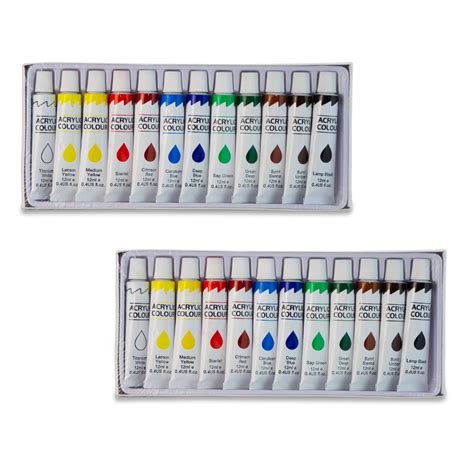 Paint - Acrylic Set - Tubes - 12ml - 12 Colours (Set of 2) | Shop Today ...