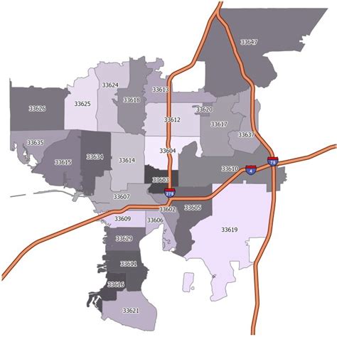 Tampa Zip Code Map - GIS Geography