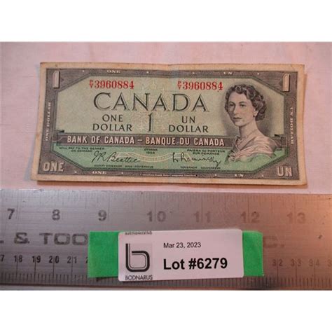 1954 Canadian One Dollar Bill - Bodnarus Auctioneering