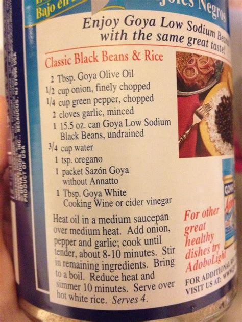 Goya black beans and rice Side Dish Recipes, Side Dishes, Black Beans ...