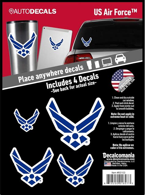 Amazon.com: Officially Licensed US Air Force Decals - 4 Piece Air Force ...