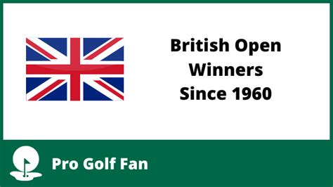 British Open Winners - 1960 - 2023 - Pro Golf Fan