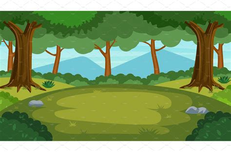 Cartoon forest background, | Illustrations ~ Creative Market