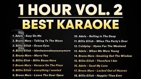 1 HOUR KARAOKE SONGS WITH LYRICS 🎤 Adele, Billie Eilish, Bruno Mars ...